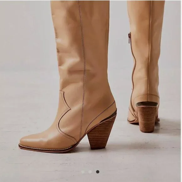 New Free People Leni Tall Western Boots Size 11 MSRP: $298 Leather - Picture 3 of 3